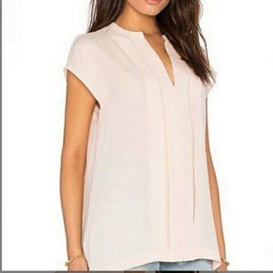 Vince. Silk Blush Pink Georgette Top, Size L